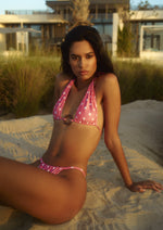 CINDY BIKINI TOP IN PINK POLKA DOT