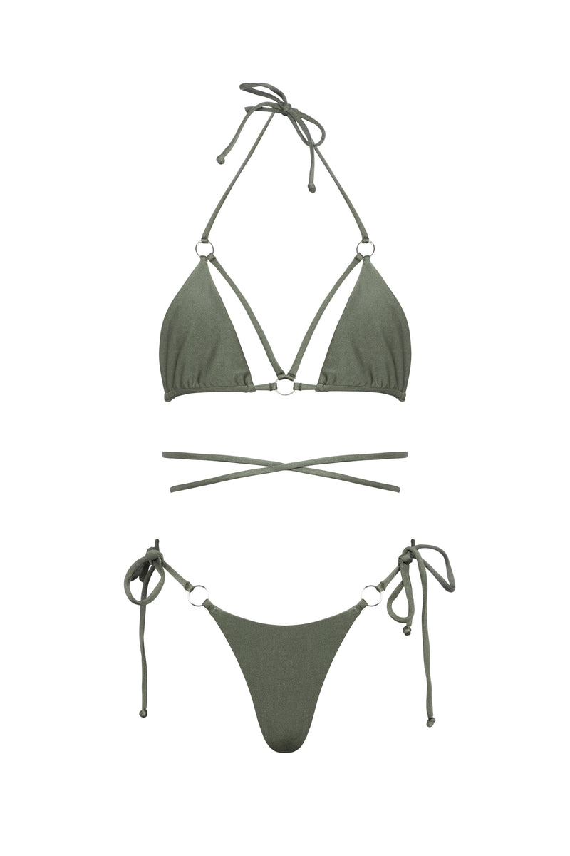 VIKTORIA CHEEKY BIKINI BOTTOM IN KHAKI