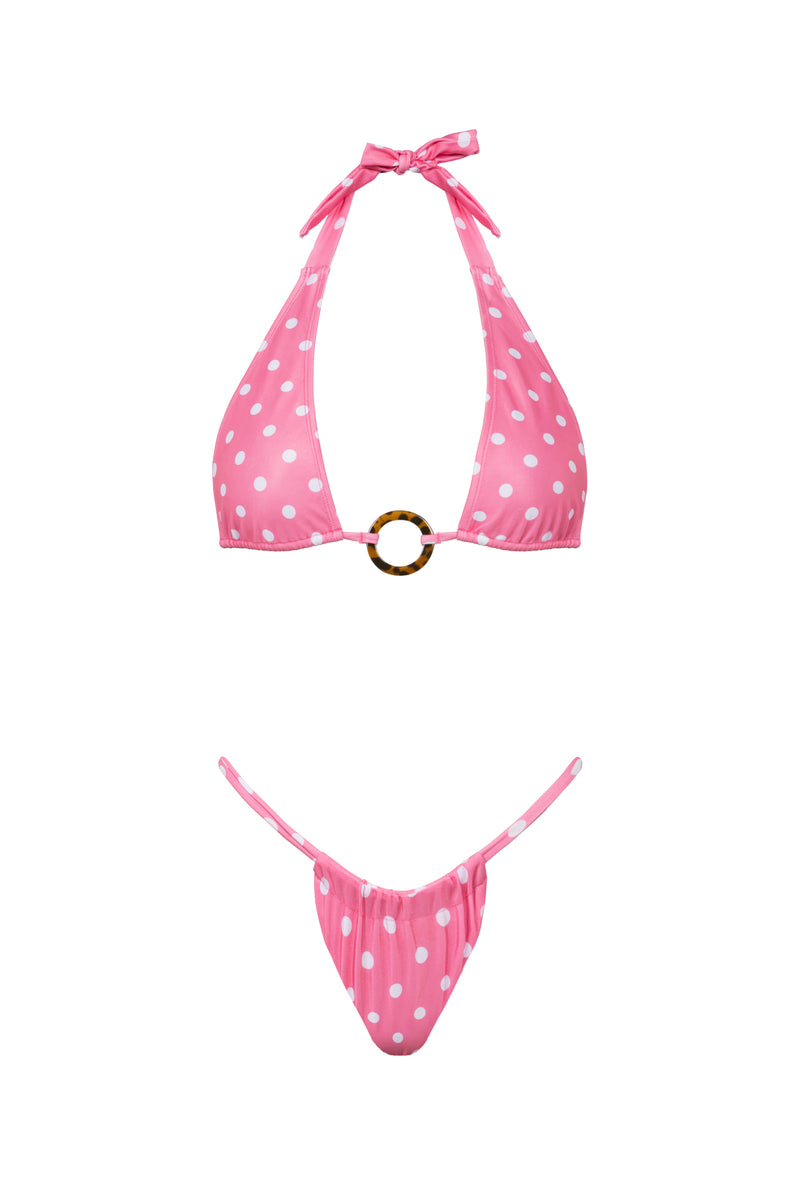 CINDY CHEEKY BIKINI BOTTOM IN PINK POLKA DOT