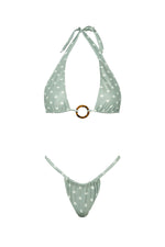 CINDY BIKINI TOP IN GREEN POLKA DOT